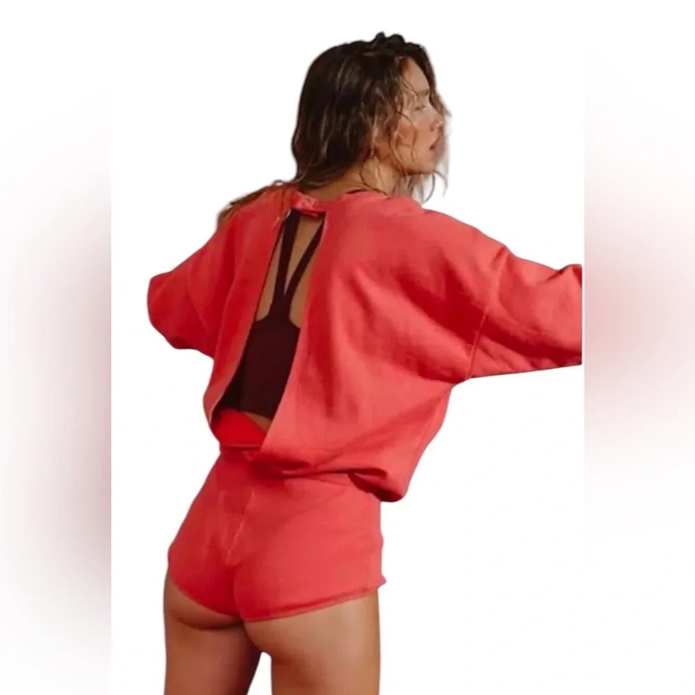 Free People FP Movement For The Win playsuit Womens Melon size M